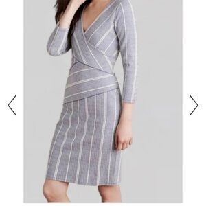 Maeve by Anthropologie Elegant Gray Column Striped Dress Small